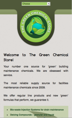 The Green Chemical Store Smartphone Design